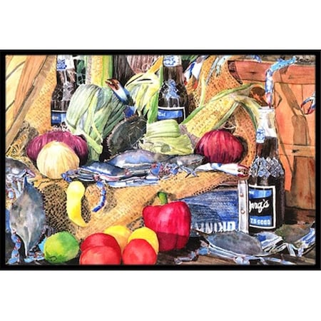 Carolines Treasures Carolines Treasures 8538MAT 18 x 27 in. Barqs And Crabs Indoor & Outdoor Doormat 8538MAT